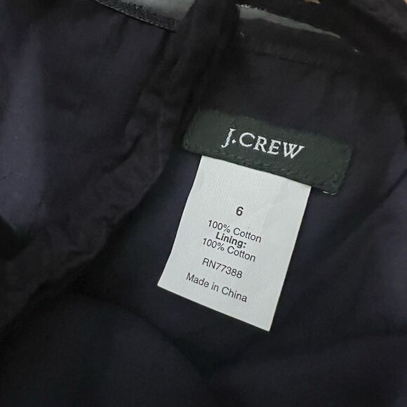 J Crew Seersucker Halter Tie Dress Size 6 Navy Lined 100% Cotton Preppy Nautical - Picture 5 of 6